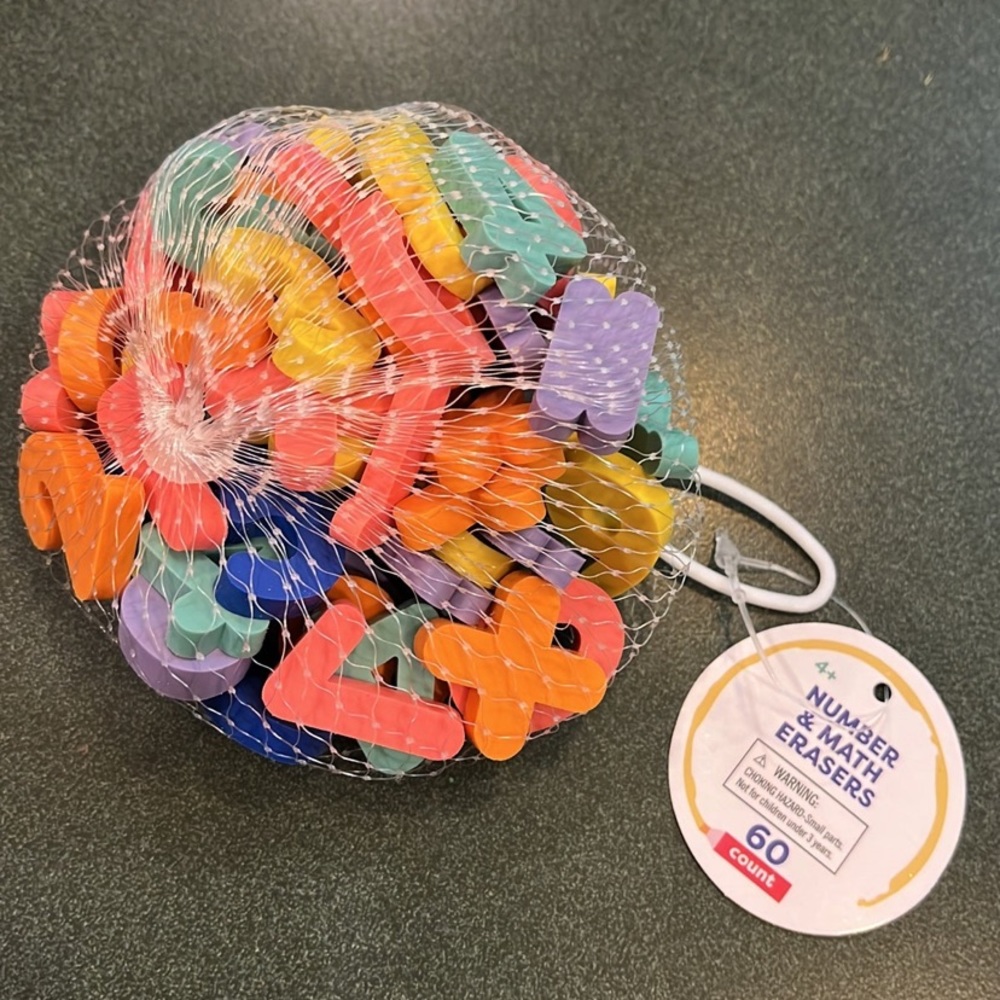 Target bullseye number erasers